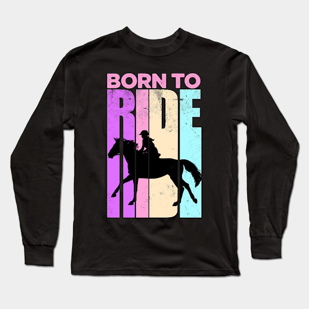 Vintage Horse Riding Long Sleeve T-Shirt by RichyTor